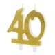 Bougie anniversaire 40 ans Or