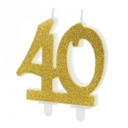 Bougie anniversaire 40 ans Or