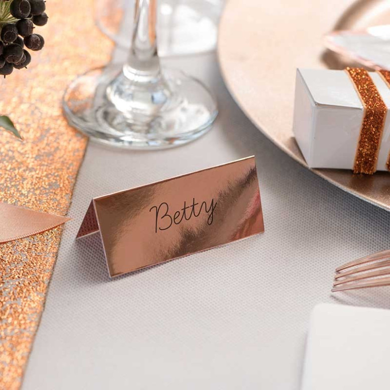 10 Marque place Rose Gold pour anniversaire 10 Marque place Rose Gold pour anniversaire