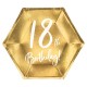 6 Assiettes Or Anniversaire 18 ans "18th Birthday"