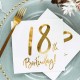 20 Serviettes Or Anniversaire 18 ans "18th Birthday" 