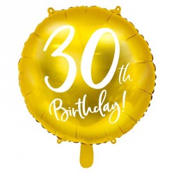 Ballon rond Anniversaire "30th Birthday" 45cm