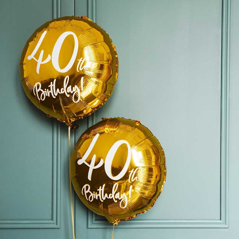 Ballons Age 40 ans Or 86 cm décoration anniversaire