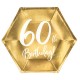 6 Assiettes Or Anniversaire 60 ans "60th Birthday"