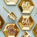 6 Assiettes Or Anniversaire 60 ans "60th Birthday"