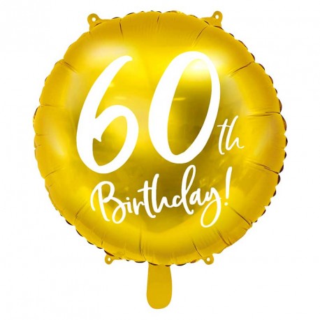Ballon rond Anniversaire "60th Birthday" 45cm