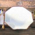 6 Assiettes à pois rose gold