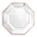 6 Assiettes à pois rose gold