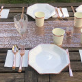 6 Assiettes à pois rose gold
