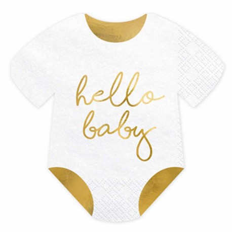 20 serviettes Baby shower hello Baby
