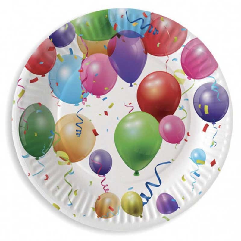 6 Assiettes anniversaire Ballons - Dragées Anahita