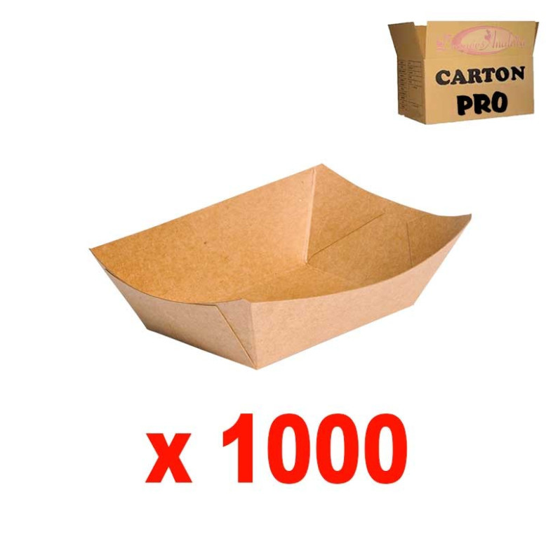 1000 BARQUETTES RECTANGULAIRE KRAFT 10 OZ