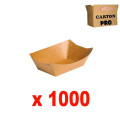 250 barquettes rectangulaire kraft 6 oz