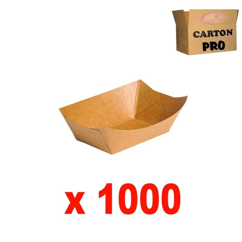 1000 BARQUETTES RECTANGULAIRE KRAFT 6 OZ