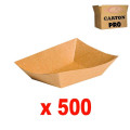 250 barquettes rectangulaire kraft 13 oz