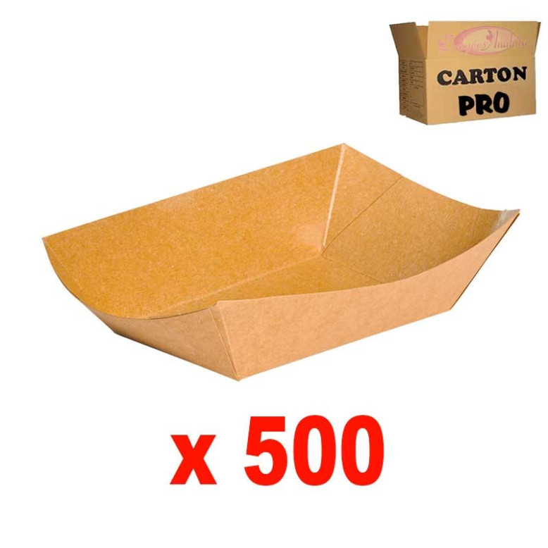 500 BARQUETTES RECTANGULAIRE KRAFT 23 OZ