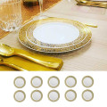 10 petites assiettes Or rigides réutilisables 19cm 10 petites assiettes Or rigides réutilisables 19cm