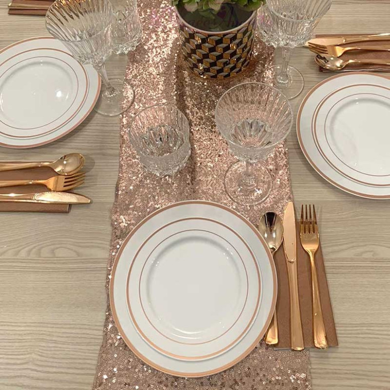 10 petites assiettes liseré Rose Gold 10 petites assiettes liseré Rose Gold