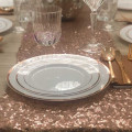 10 petites assiettes liseré Rose Gold 19cm