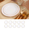 10 petites assiettes liseré Rose Gold 19cm