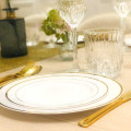 10 assiettes liseré Or 23 cm