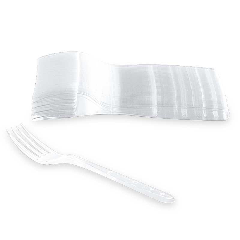 Fourchette Réutilisable Durable PP Minéral Plus blanc 19cm (200