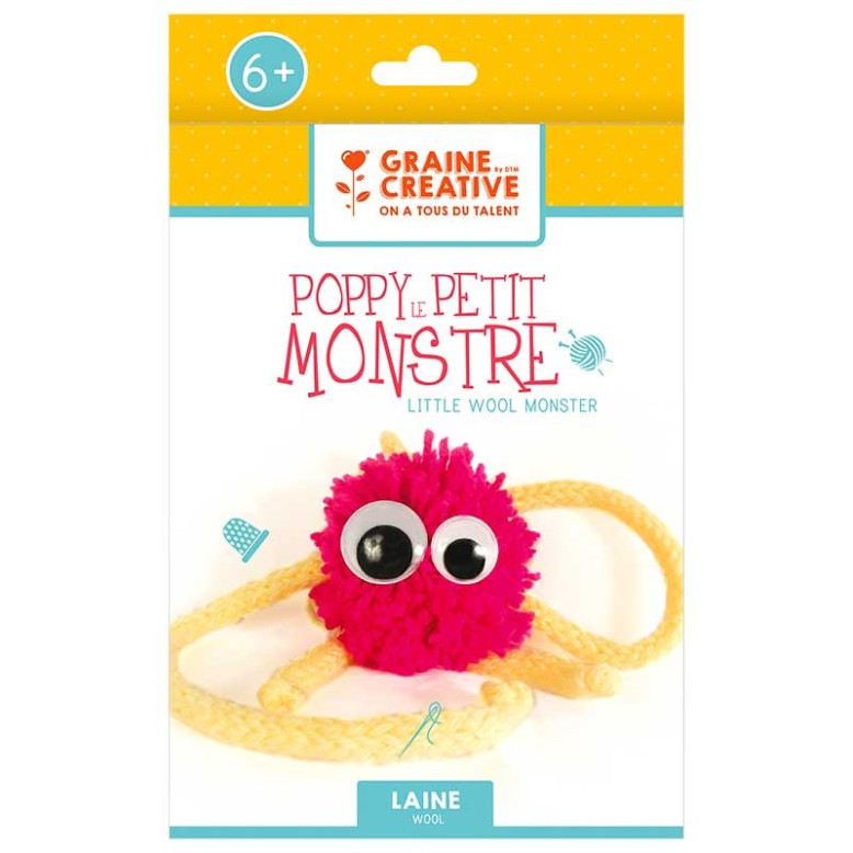 Kit laine pompon & tricotin "poppy" Kit laine pompon & tricotin "poppy"