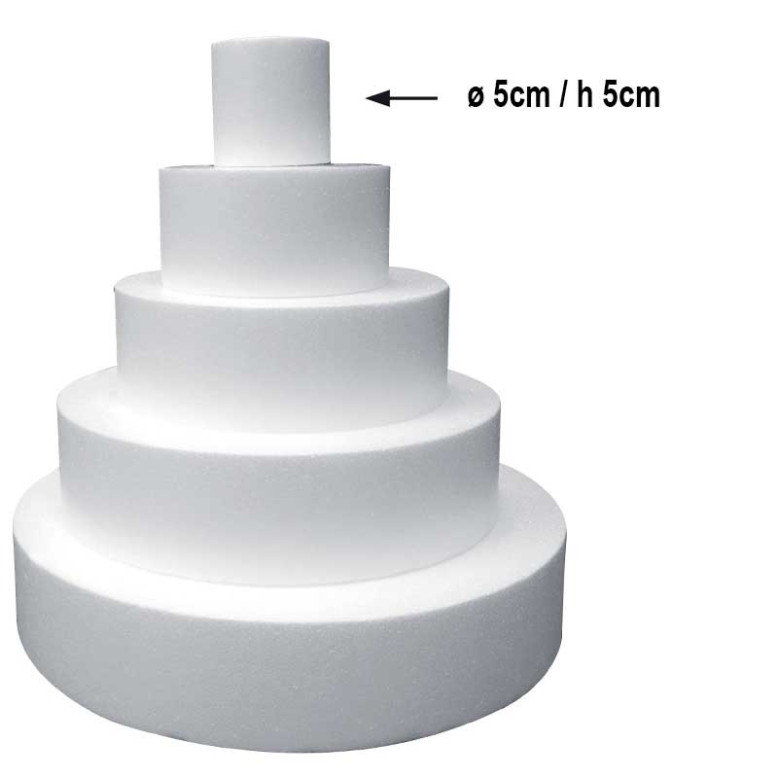Disque en polystyrène 5 cm pour gâteaux et pièce montée