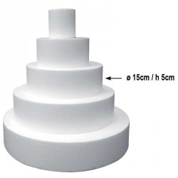 Disque en polystyrène 15 cm pour gâteaux et pièce montée