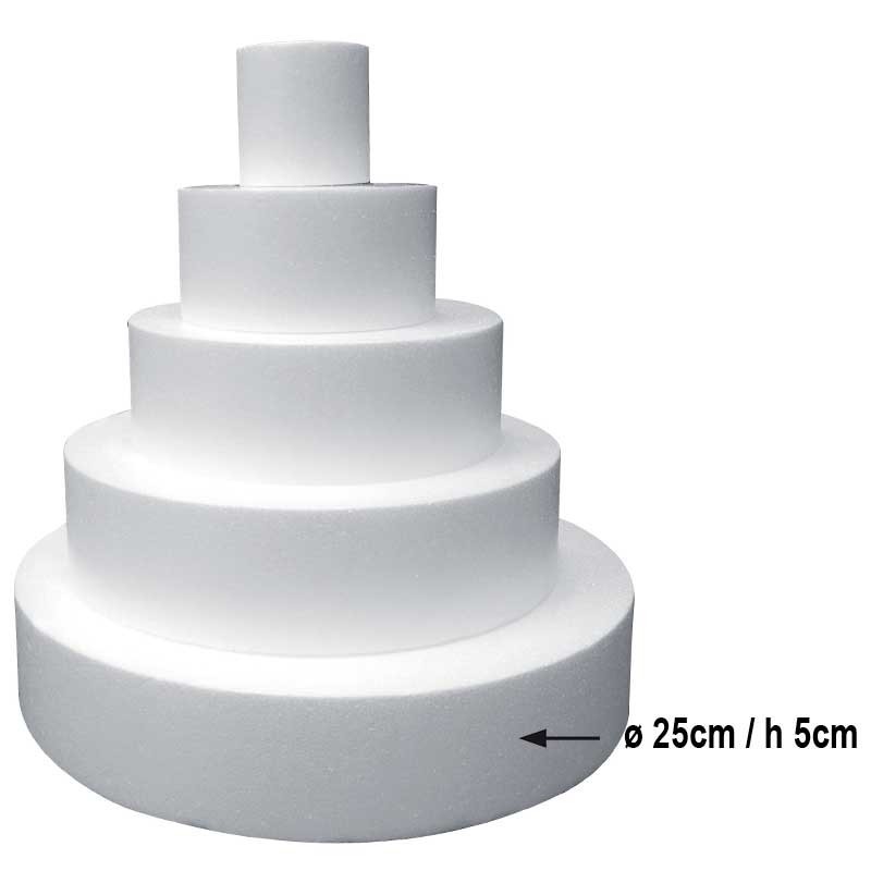 Disque en polystyrène 25 cm pour gâteaux et pièce montée - Dragées