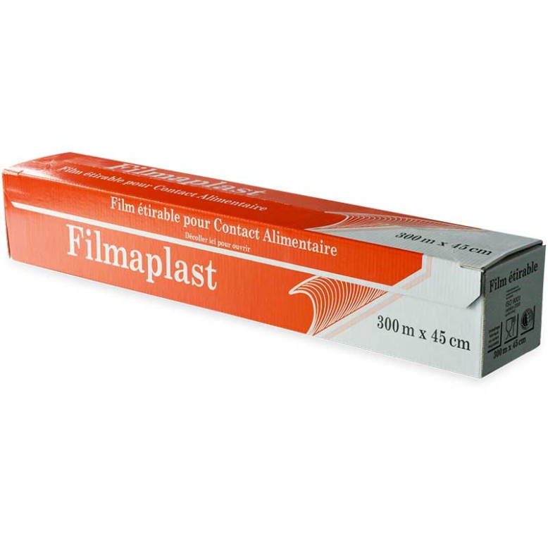 Film alimentaire en boîte distributrice 300m x 45cm Film alimentaire en boîte distributrice 300m x 45cm