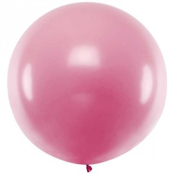 Ballon géant jumbo Rose Métallique 1m