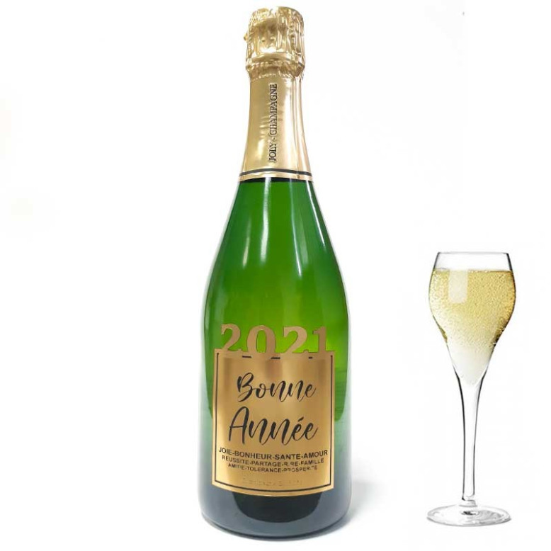 Bouteille de Champagne "Bonne Année" Or Bouteille de Champagne "Bonne Année" Or