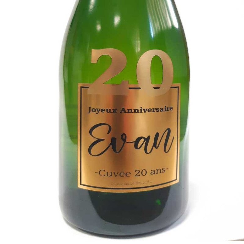 Champagne Anniversaire 20 ans Or Champagne Anniversaire 20 ans Or