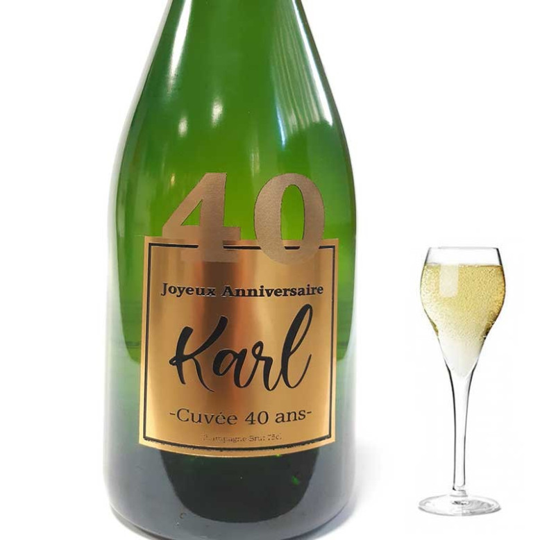 Une bouteille de Champagne personnalisée pour vos 40 ans Une bouteille de Champagne personnalisée pour vos 40 ans
