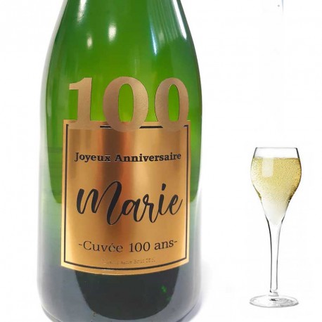 Une bouteille de Champagne personnalisée pour les 100 ans