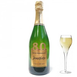 Servez le champagne pour votre 80 eme anniversaire dans une bouteille à votre nom