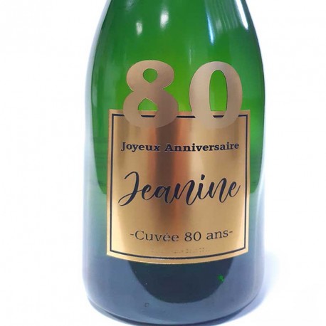 Champagne Anniversaire 80 ans Or