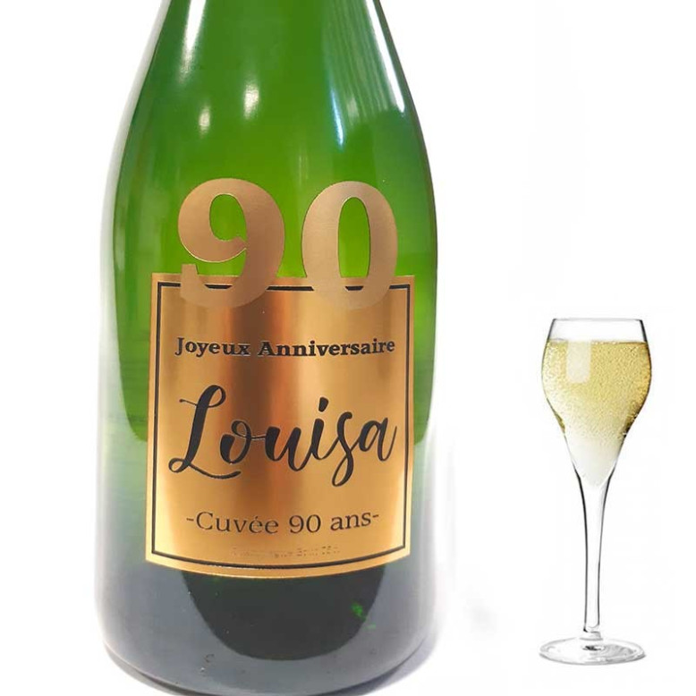 Une bouteille de Champagne personnalisée pour vos 90 ans Une bouteille de Champagne personnalisée pour vos 90 ans