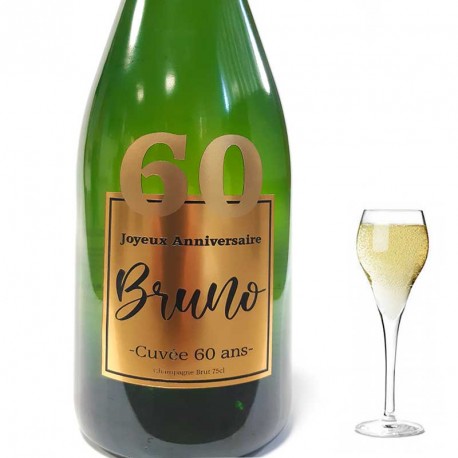 Une bouteille de Champagne personnalisée pour vos 60 ans
