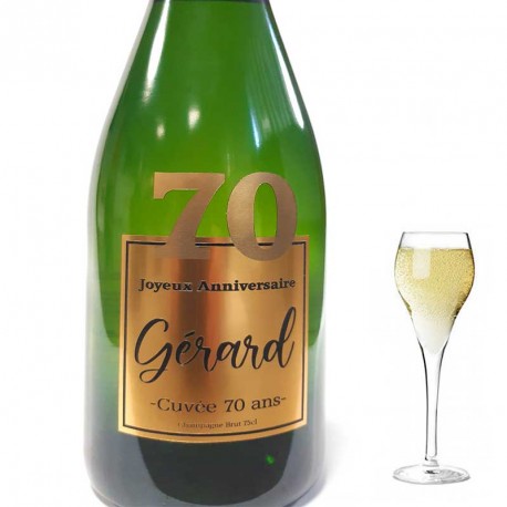 Une bouteille de Champagne personnalisée pour vos 70 ans