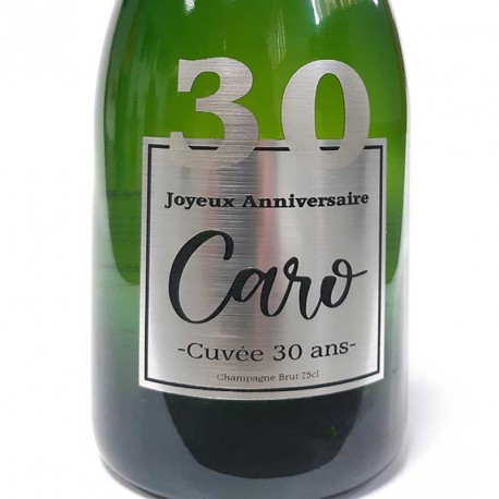 Champagne Anniversaire 30 ans Argent