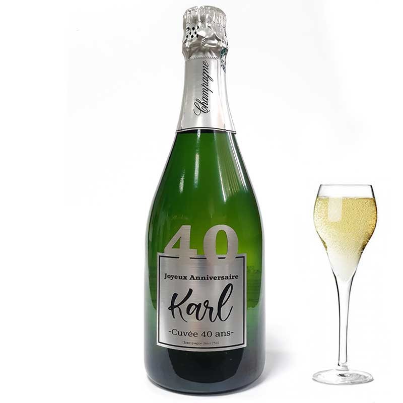 Carte Joyeux Anniversaire Champagne 40 Ans gratuit à imprimer