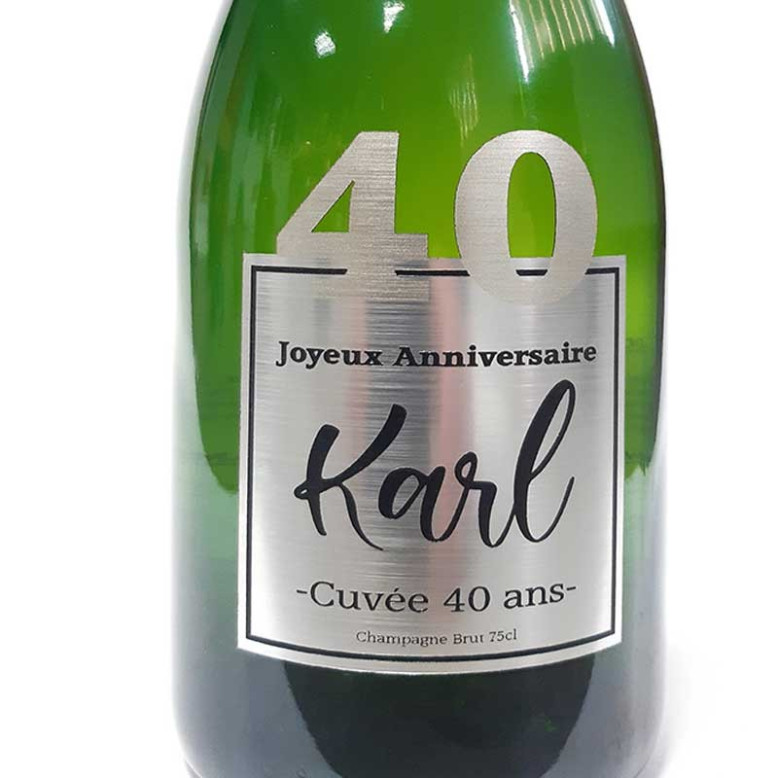 Champagne Anniversaire 40 ans Argent Champagne Anniversaire 40 ans Argent