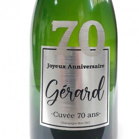 Champagne Anniversaire 70 ans Argent