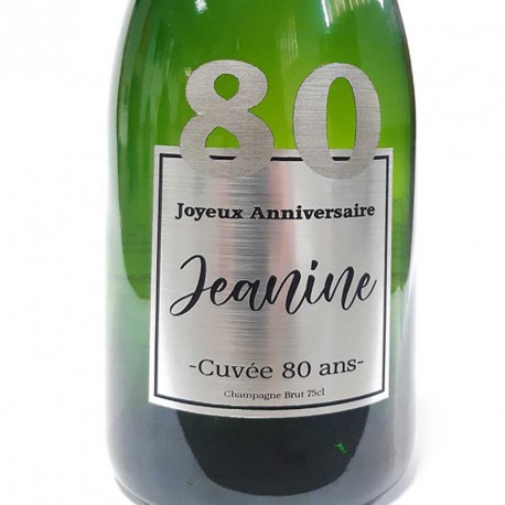Champagne Anniversaire 80 ans Argent