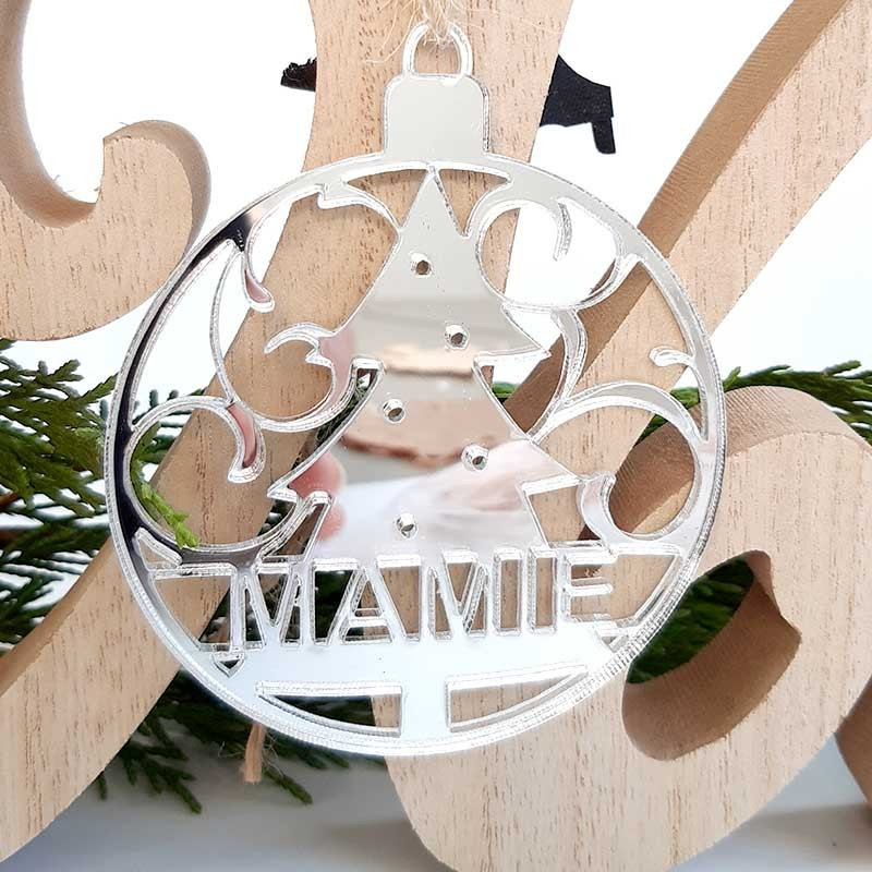 Boule De Noël En Céramique Personnalisable Père Noël - Décor Sapin 9 Cm