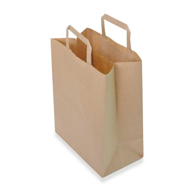 250 sacs cabas kraft poignée plate 26x14x32 250 sacs cabas kraft poignée plate 26x14x32