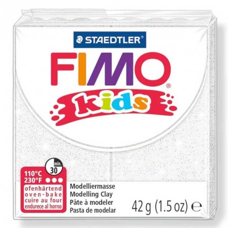 Pâte Fimo blanc pailleté pour enfant