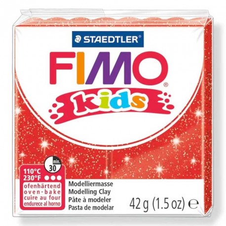 Pâte Fimo rouge pailleté pour enfant